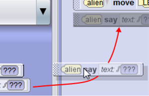 Drag and drop actions into your story.